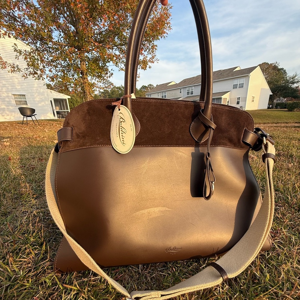 Boldrini Selleria dark brown (the ROW)/ suede tote bag/travel / trending bag - Picture 11 of 16